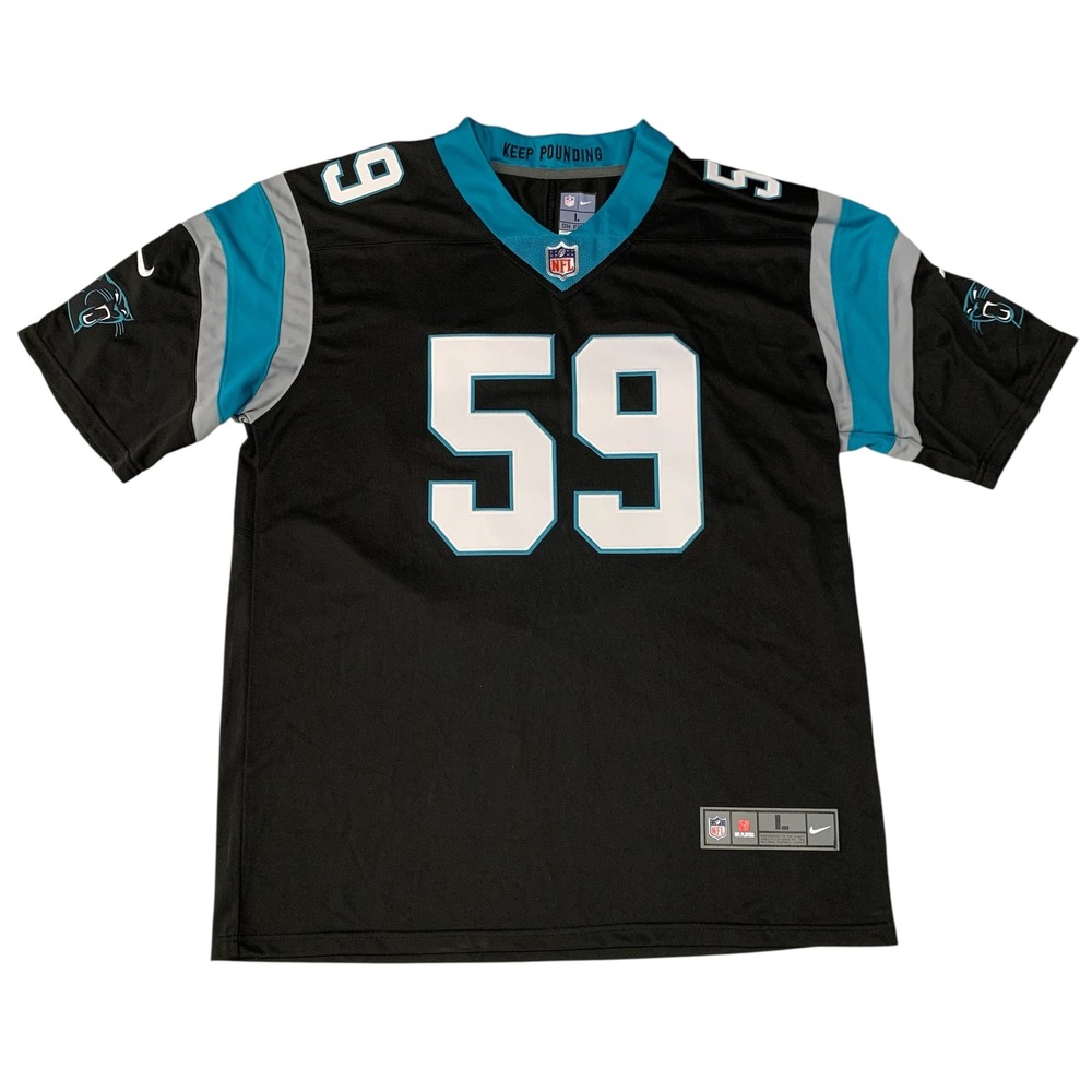 Carolina Panthers Nike On Field NFL Jersey Kuechly 59 Men's Large Black Stitched